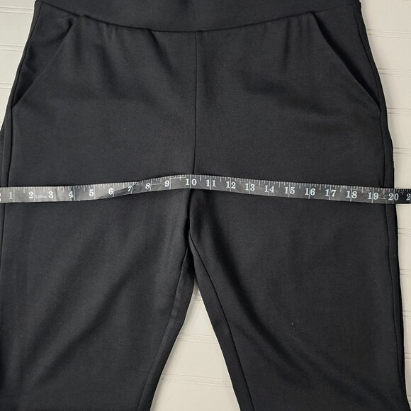 HUE Women's Pointe 7/8 Black Rayon Blend Pocketed Slit Ankle Leggings Size L NWT - Picture 12 of 14
